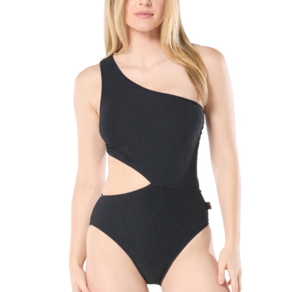 Michael Kors Women's One-Shoulder Side-Cutout Swimsuit - Picture 1 of 10